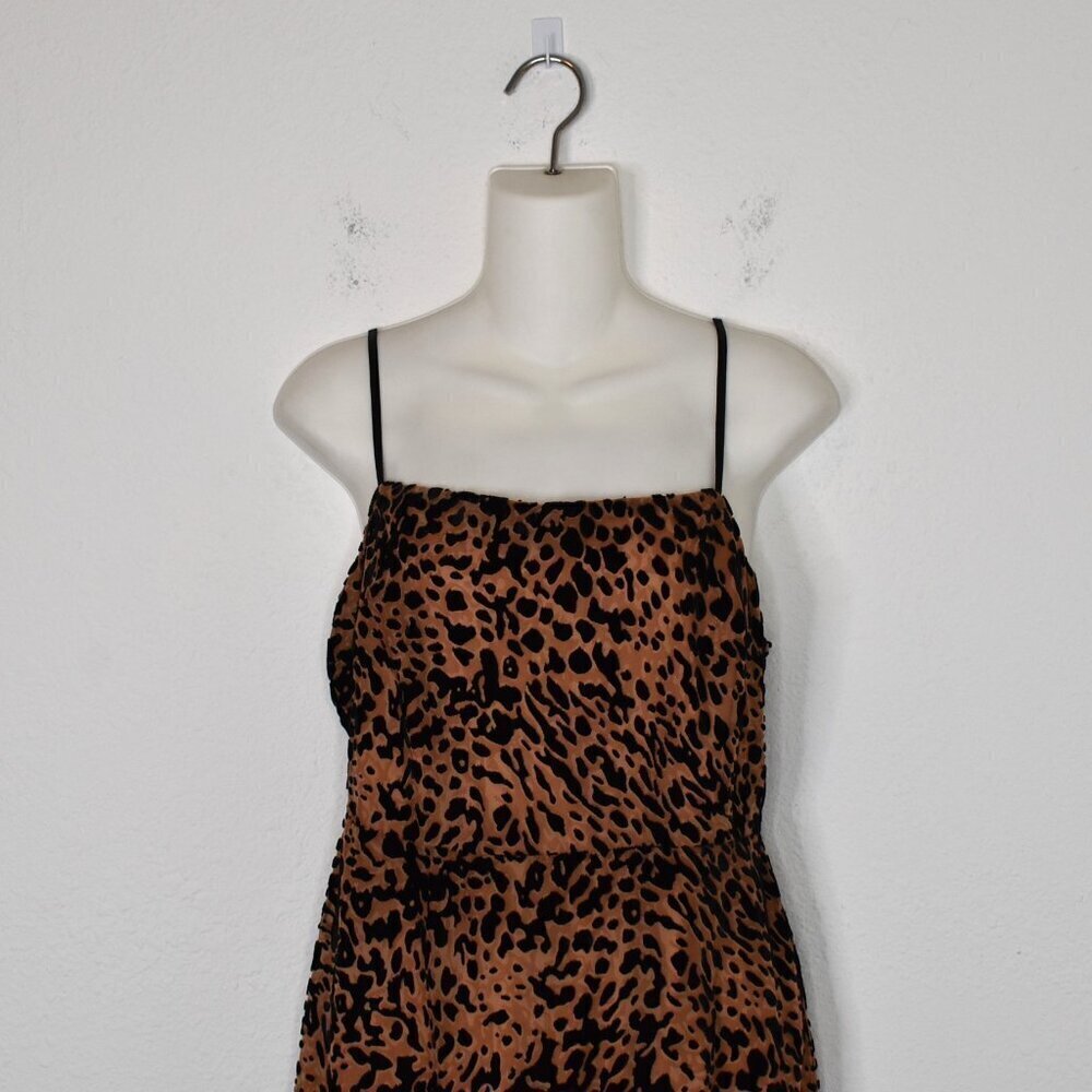 Lush Leopard Dress Sz L Crushed Velvet Animal Print Neutral - Picture 7 of 16